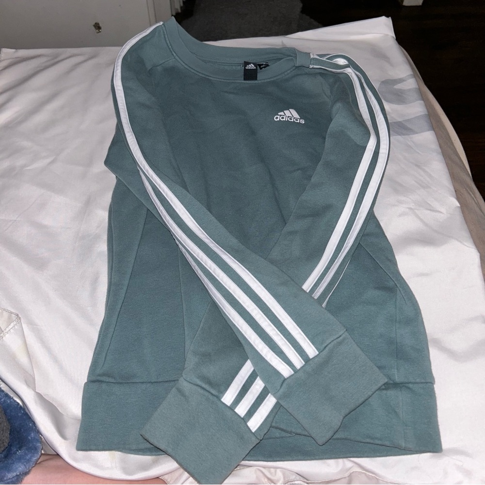 adidas green crewneck